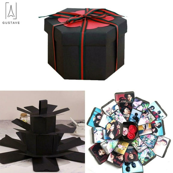 GustaveDesign Creative Explosion Box DIY Surprise Box Handmade Scrapbook DIY Photo Album Gift For Christmas Wedding Valentine's day Gift