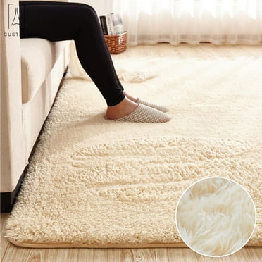 GustaveDesign Large Size Fluffy Rugs Fashion Color Living Room Carpet Comfy Bedroom Home Decorate Area Rugs Pads "39.4inch * 63inch,Beige"