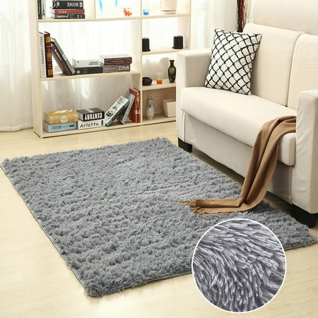 GustaveDesign Large Size Fluffy Rugs Fashion Color Living Room Carpet Comfy Bedroom Home Decorate Area Rugs Pads "39.4inch * 63inch,Gray"