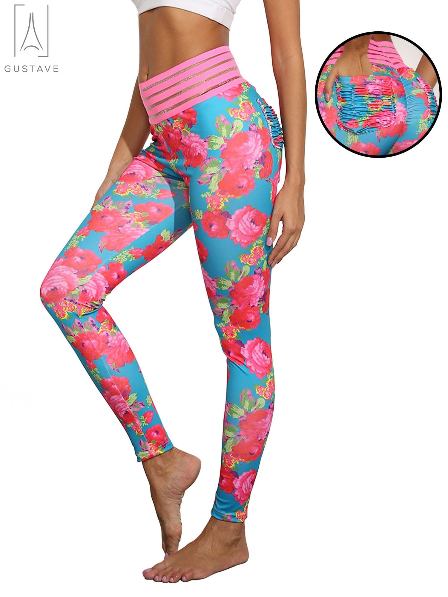 Sexy Colombian Printed Leggings Butt Lifter Waist Shaper Leggings