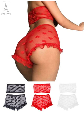 JustVH Women's Sexy Lace Underwear Lingerie Push Up Bra Top Panty G-String  Sleepwear Babydoll 2 Piece Set 
