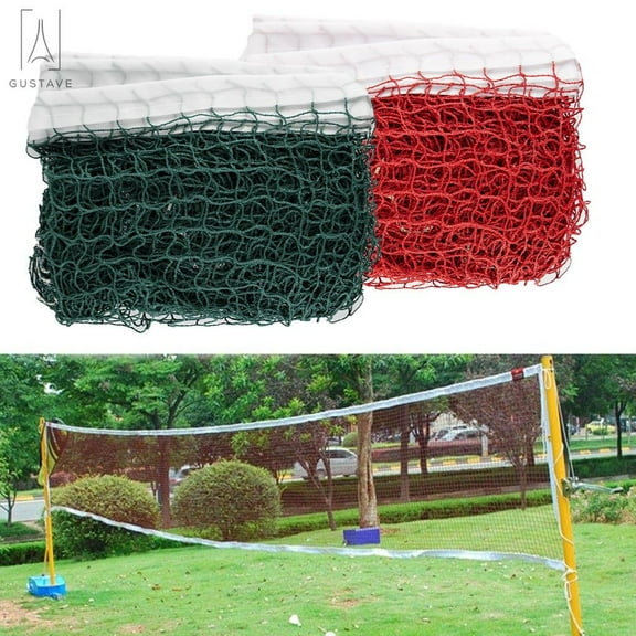 Gustavedesign 20 x 2.5ft Portable Badminton Net Tennis Volleyball Net Mesh For Beach Garden Ground Indoor Outdoor - Easy Setup Nylon Sports Net, Red