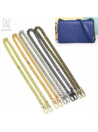  uxcell Purse Chain Strap, 47 Inch Leather Iron Chain Strap  Adjustable Handbag Chains Shoulder Cross Body Replacement for Wallets Clutch  Bags Purple/Gold Tone