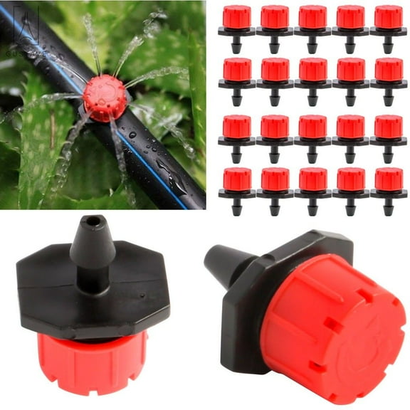 Gustavedesign 50PCS 360 Degree Adjustable Garden Irrigation Mist Micro Flow Dripper Water Drip Hose Spray Heads Drippers Sprinklers