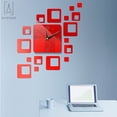 thumbnail image 1 of Gustavedesign Large 3D Frameless Wall Clock Mirror Surface Stickers DIY Wall Decoration for Living Room Bedroom Easy to Assemble "Red", 1 of 10