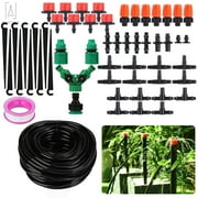 Gustavedesign Multiple Garden Patio Auto Micro Drip Irrigation System Plant Sprinkler Watering Kit, 33ft Automatic Irrigation Equipment Set for Greenhouse, Flower Bed, Lawn
