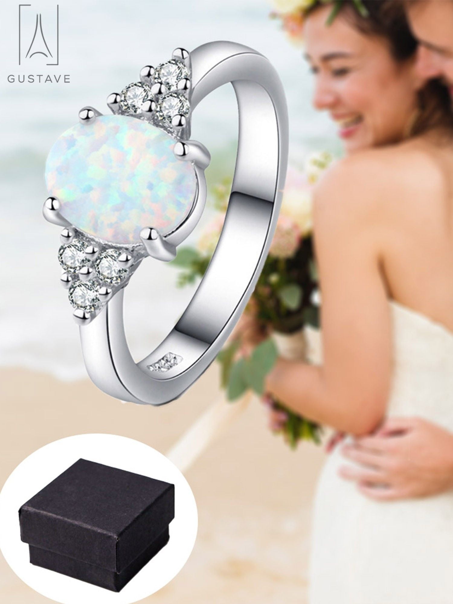Valentines Day Giftscrystal Ringwith Ring Box for Wedding Ceremony -  Walmart.com