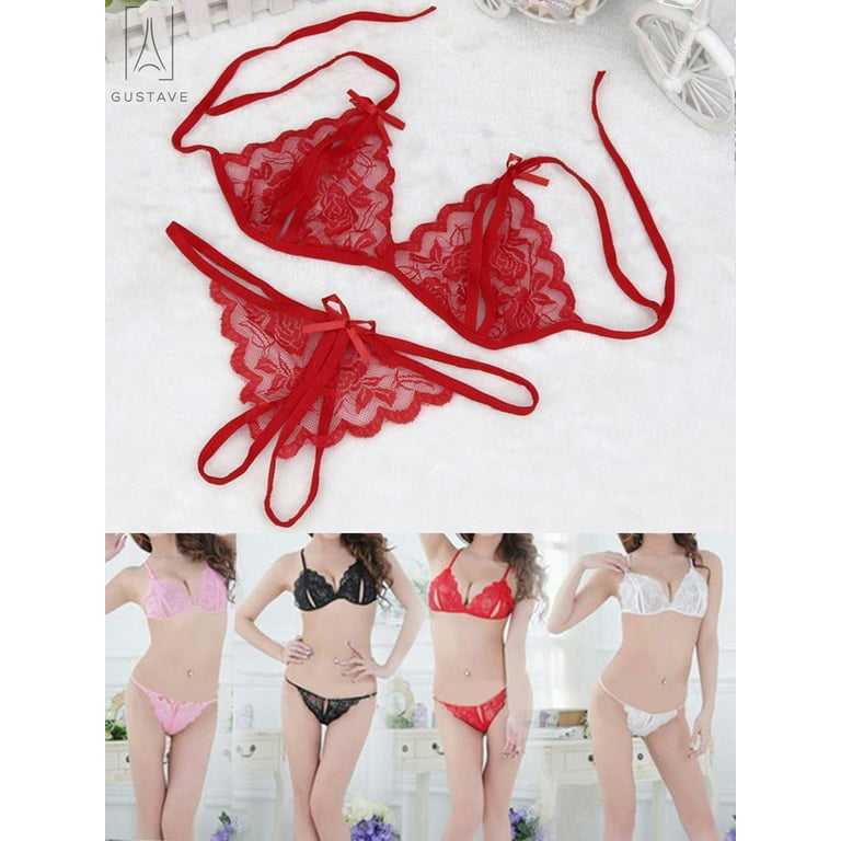 Women Sexy Baby Nightwear Underwear Bra + Thong Sleepwear Lingerie Set