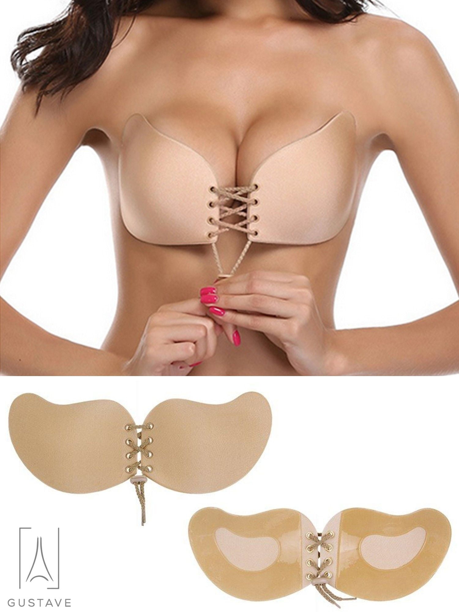 New Deep U Plunge Bra Invisible Push Up Bra Strapless Bras Formal Dress  Wedding/Evening Sticky Self Adhesive Silicone Breathable Brassiere From  Misssecret, $9.28