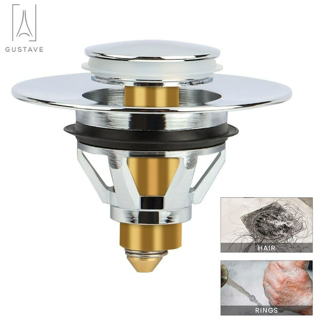 Gustaven Stainless Steel Pop Up Push Type Bounce Core Sink Basin Drain ...