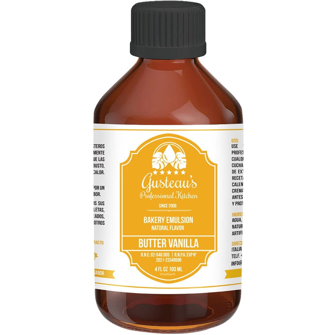 Gusteau's Butter Vanilla Flavor Bakery Emulsion, 4 fl oz (100ml