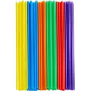 Gusto 10.02 Inch Disposable Straws Drinking Plastic Straw Bulk Pack, Assorted 200-Pack