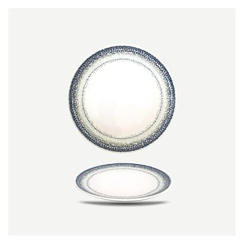 Gusto Buono 7.87" Porcelain Salad Plate Set of 6 - Blue Monaco The Space Dinner & Luncheon Dishes