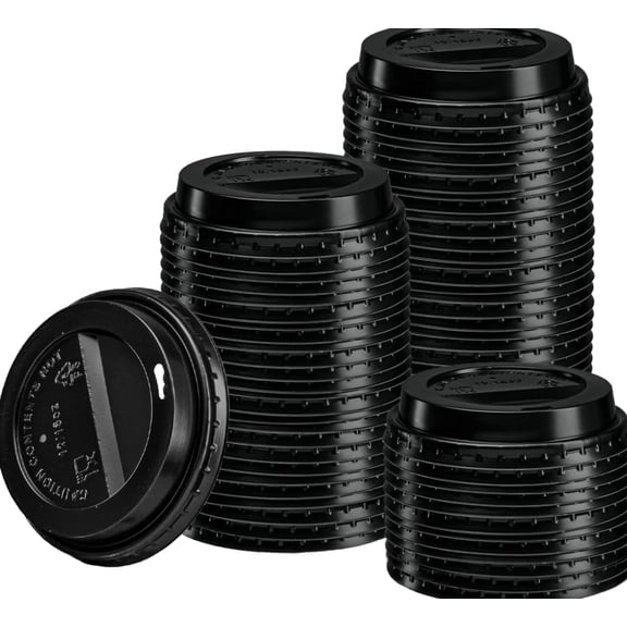 Gusto Coffee Cup Dome Lids for 10 with 12 and 16 20 Oz, Black
