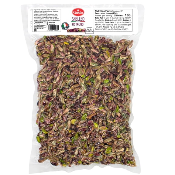 Gusto Etna Turkish Raw Pistachios, Shelled and Unsalted, 1kg Bulk