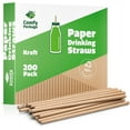 thumbnail image 1 of Gusto Kraft Paper Straws Disposable Biodegradable Drinking Straws, 200-Pack, 1 of 7