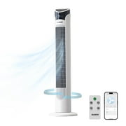 Gusto 33 Bladeless Tower Fan, 3-Speed Electric Fan with LED Display and WiFi Function, White