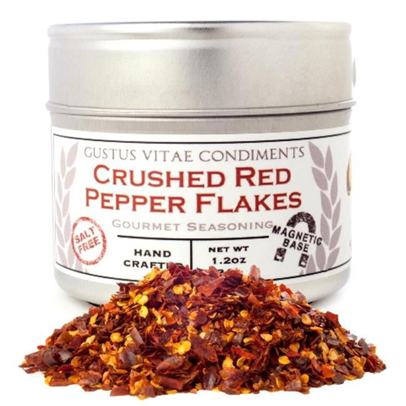 Gustus Vitae 1.2 oz. Crushed Red Pepper Flakes In Magnetic Tins - Pack 4