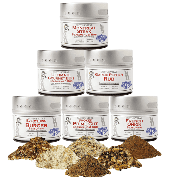 Gourmet BBQ Steak & Beef Seasoning Gift Set - Six Pack | Gustus Vitae