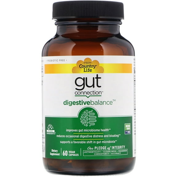 Gut Connection, Digestive Balance, 60 Vegan Capsules, Country Life