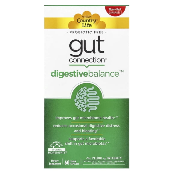 Gut Connection, Digestive Balance, 60 Vegan Capsules, Country Life