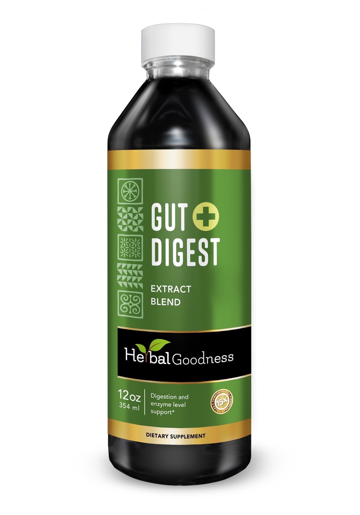 Gut Digest Plus - Gut Health, Colon Cleanse & Digestive Health Enzymes, Turmeric, Astragalus Root - 12oz - Herbal Goodness