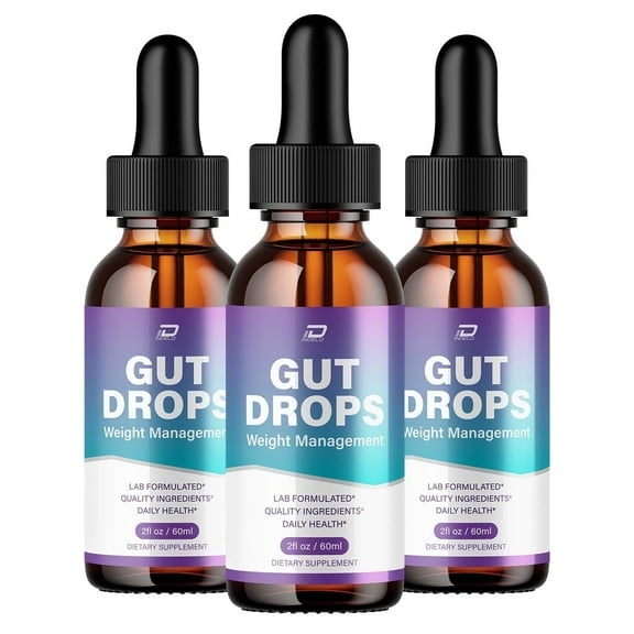Gut Drops GutDrops Extra Strength All Natural Healthy Levels Support Grape Seed Extract, 3 Pack, 3 Month Supply