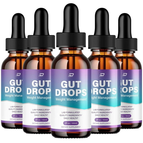 Gut Drops GutDrops Extra Strength All Natural Healthy Levels Support Grape Seed Extract, 5 Pack, 5 Month Supply