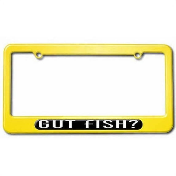 Gut Fish, Hunting, Fishing License Plate Tag Frame, Multiple Colors
