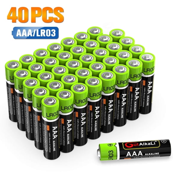 GutAlkaLi Batteries Micro Alkali, AAA, LR03, 40 Pieces for Cameras, Game Controllers, Toys and Watches