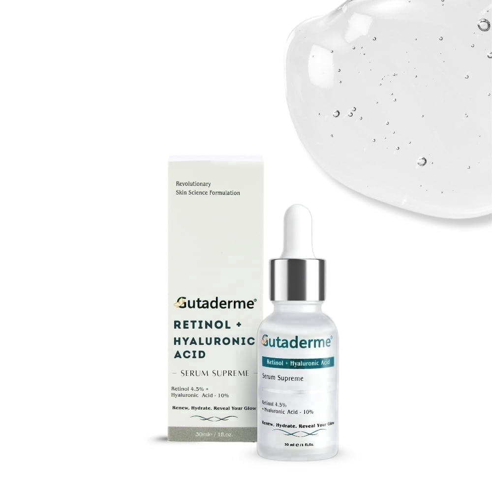 Retinol+Hyaluronic Serum for Hydration, Radiance, Hyperpigmentation, Blemishes, Skin Texture - 30ml/f1 oz