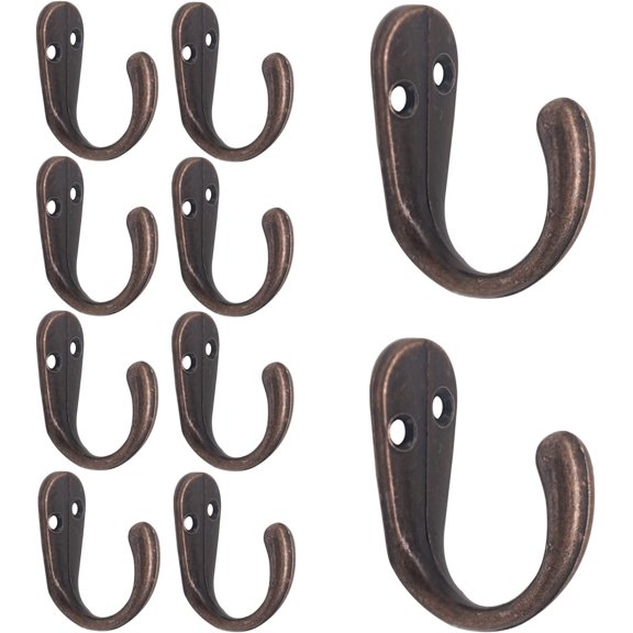 Gutapo 20pcs Copper Single Prong Robe Hook, Hooks for Hanging, Flat Coat Hooks Wall Mounted for Hanging Towel Hooks with 44 Screws for Coats Bag Scarf Key Hat Cup