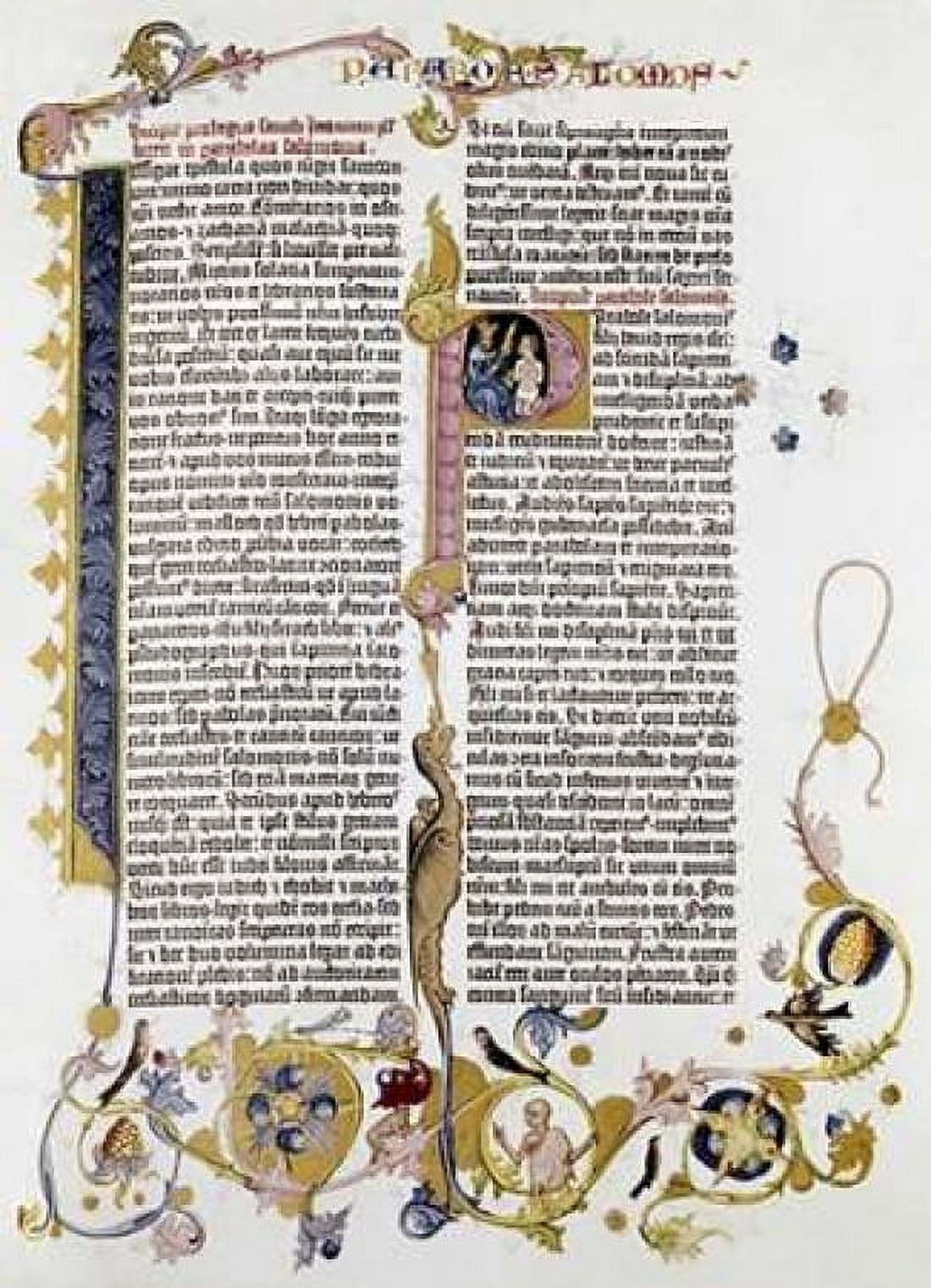 Gutenberg Bible Canvas Art - Johann Gutenberg (18 x 24)