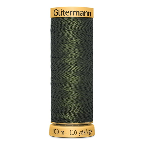 Gutermann 110 Yd Natural Cotton Thread-Black Olive