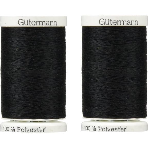 Gutermann 2-Pack Sewing Thread, 547 Yards, Black