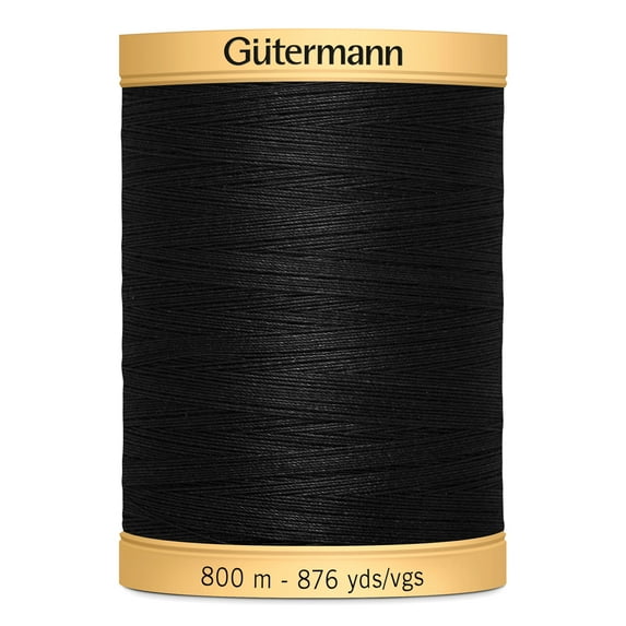 Gutermann 876 Yd Natural Cotton Thread-Black