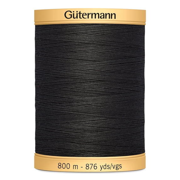 Gutermann 876 Yd Natural Cotton Thread-Iron Gray