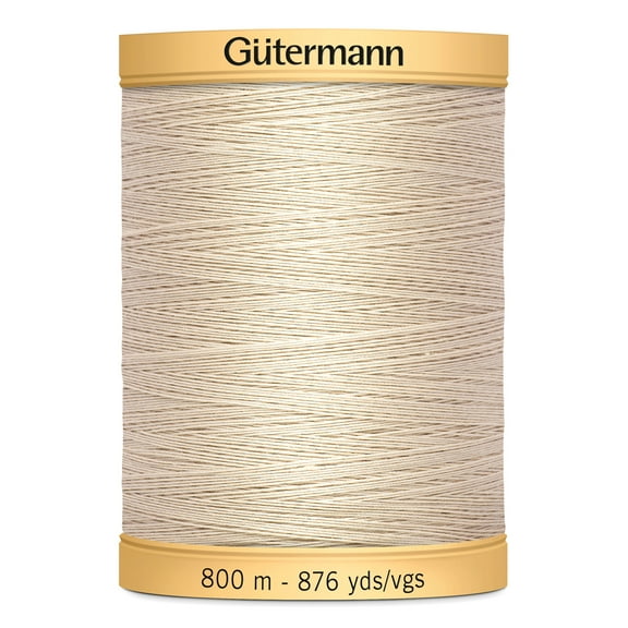 Gutermann 876 Yd Natural Cotton Thread-Sandy Gray