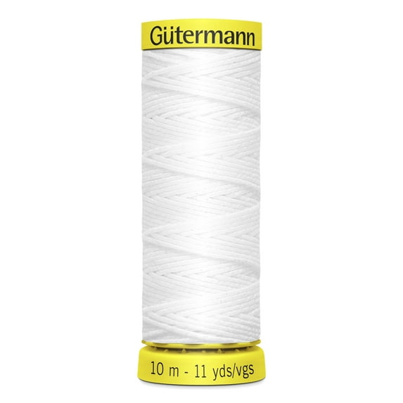 Gutermann Elastic White Thread, 11 Yd.