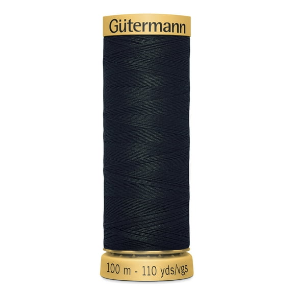 Gutermann Natural Cotton Black Thread, 110 yd.