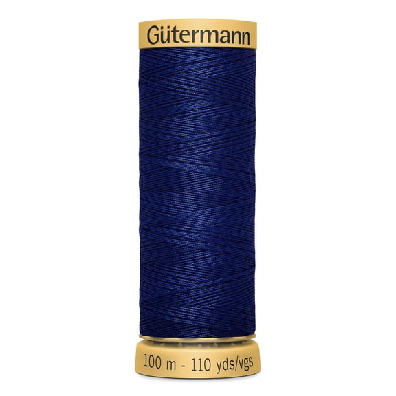 Gutermann Natural Cotton Dark Royal Blue Thread, 110 Yd.
