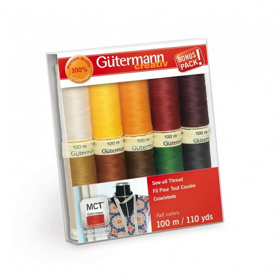 Gutermann Sew-All Polyester Thread Set - 10 Spools-Dark Shades