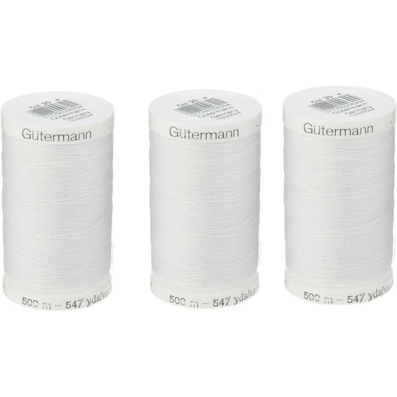 Sew-All, All PurposeThread 547 Yards-Black GUTERMANN Thread 3 pack White