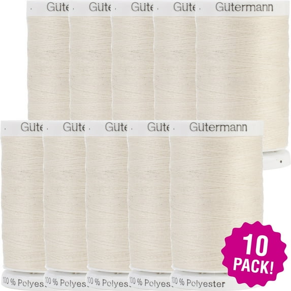 Gutermann Sew-All Thread 547yd - Eggshell, Multipack of 10