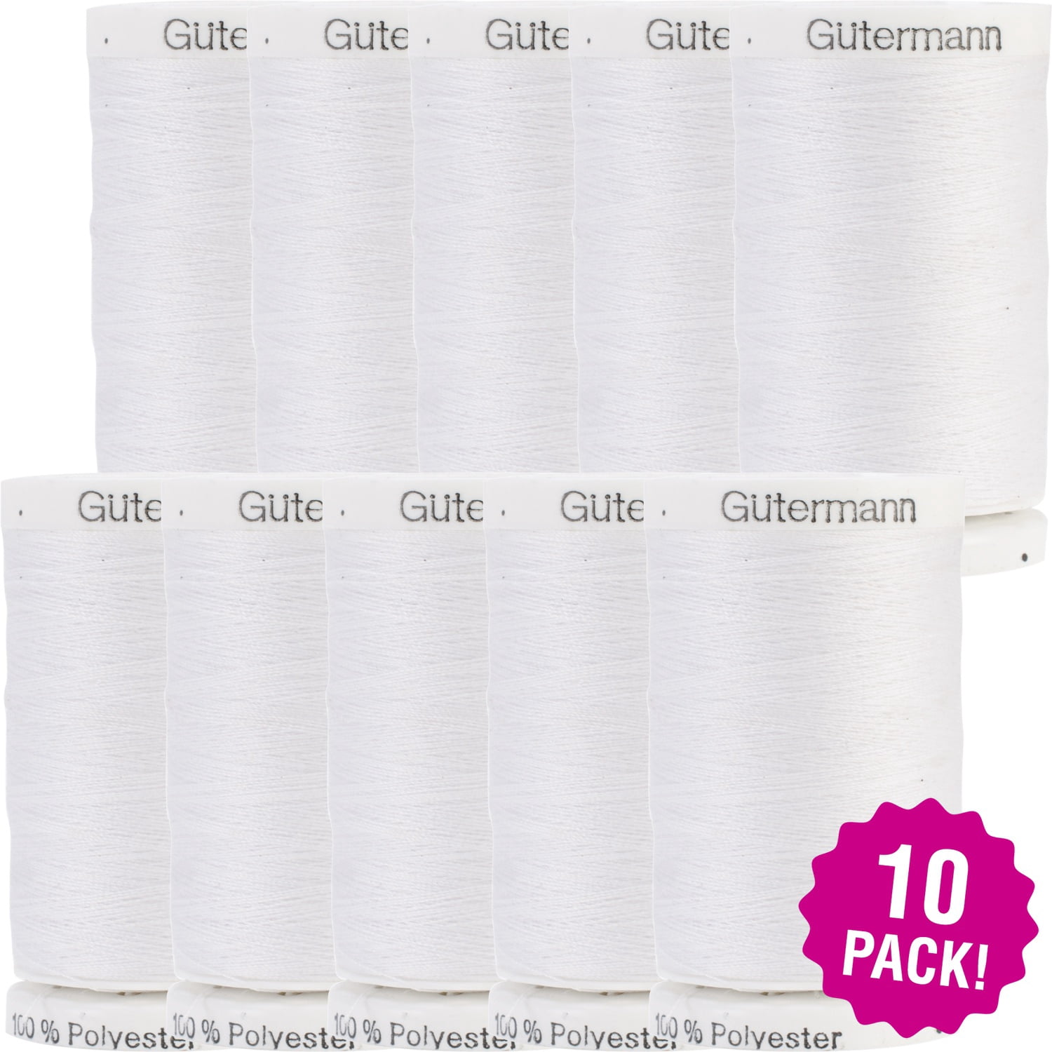 Gutermann Sew-All Thread 547yd - Nu White, Multipack of 10