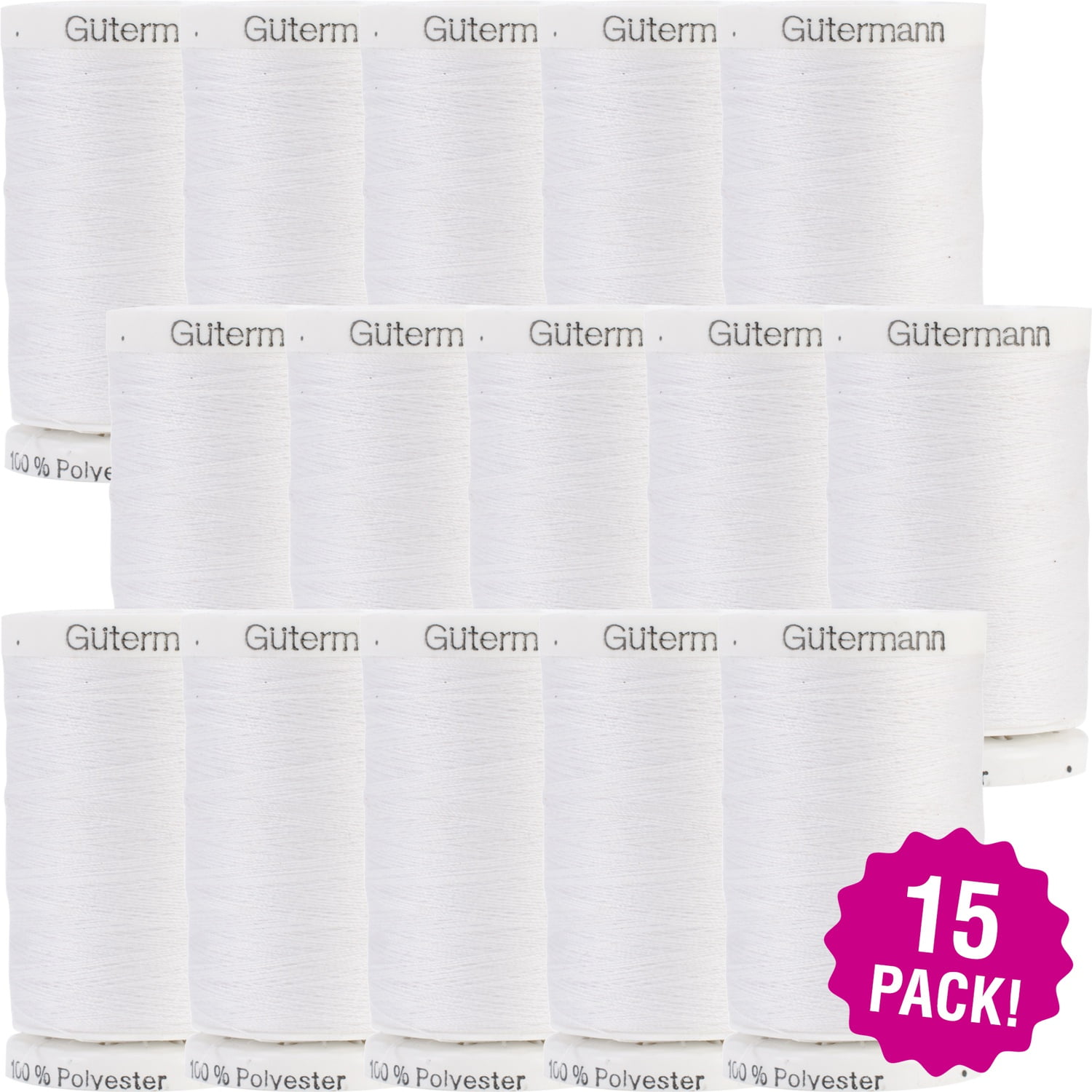 Gutermann Sew-All Thread 547yd - Nu White, Multipack of 15
