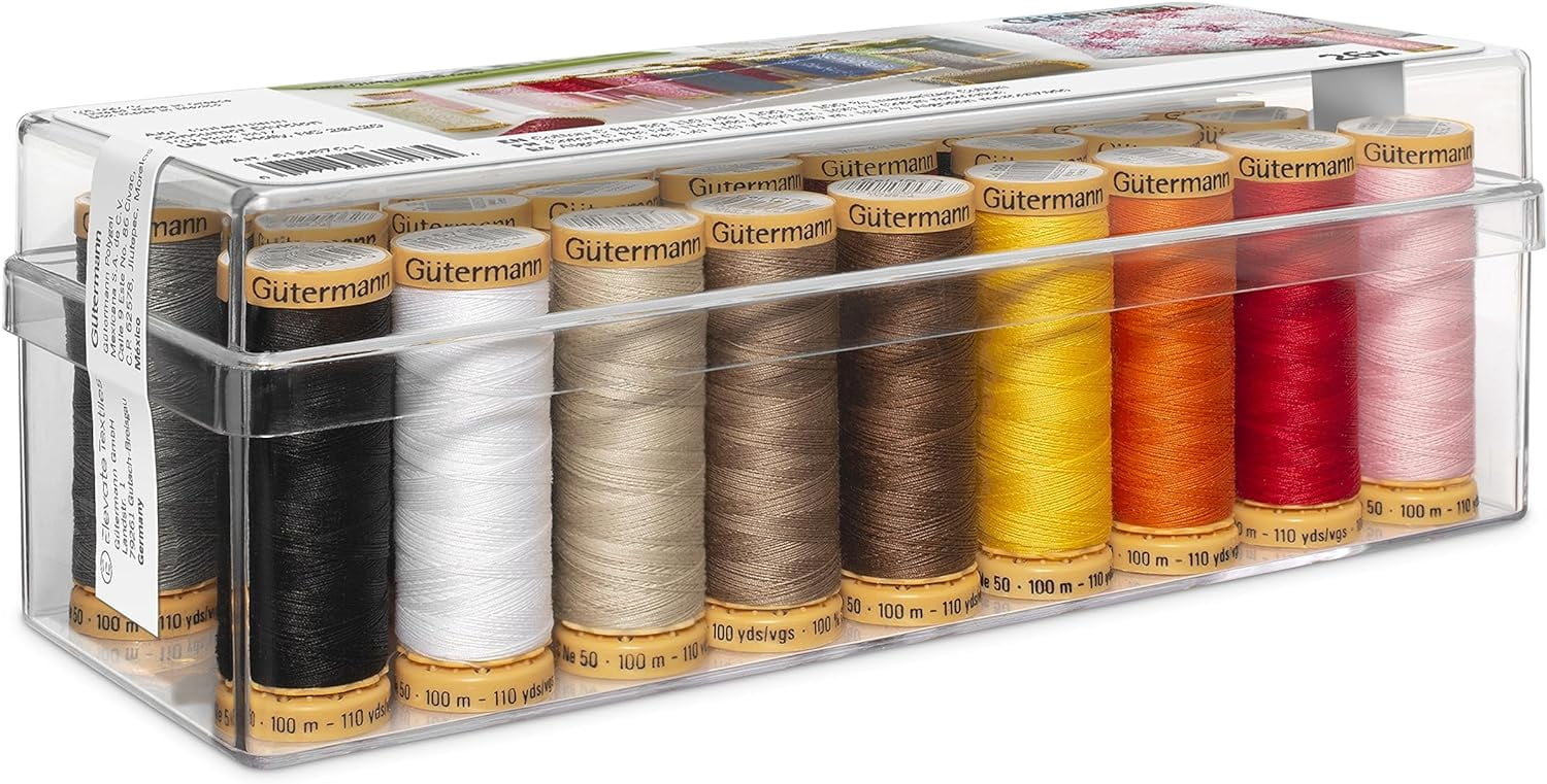 Gutermann Spool Box 26 Cotton Thread Set, Assorted Colors - Walmart.com