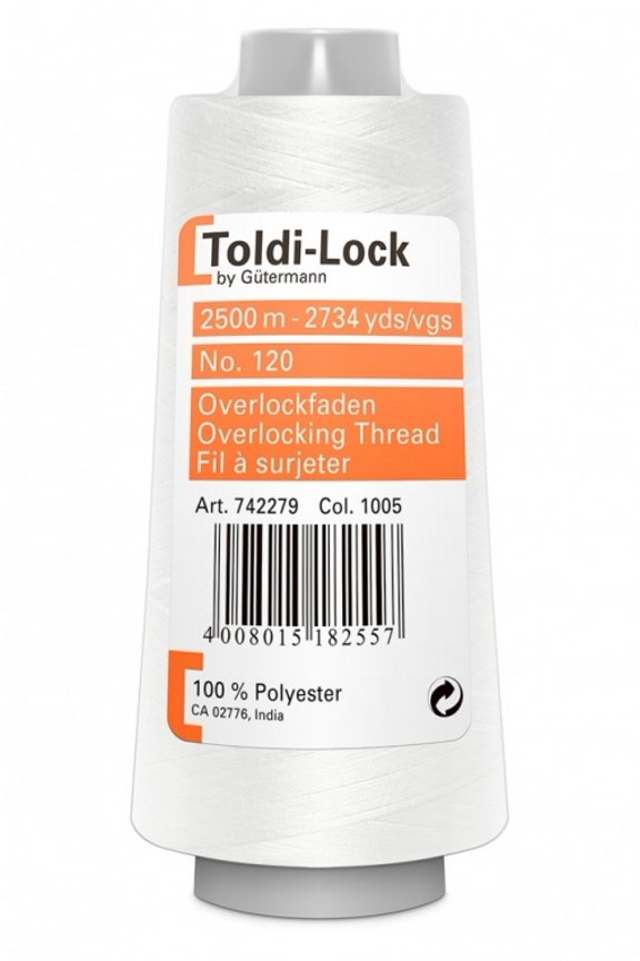 Toldi Lock Overlocking Sewing Thread White - 2735 yards