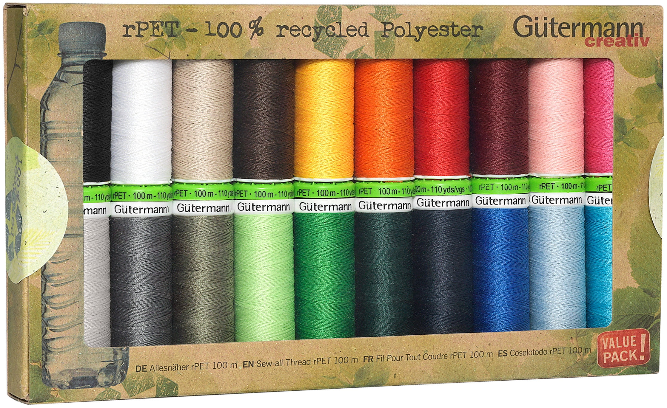 Gutermann rPET Polyester Sew-All Thread Set - 20 Spools-Popular