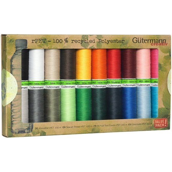 Gutermann rPET Polyester Sew-All Thread Set - 20 Spools-Popular